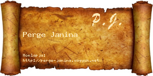 Perge Janina névjegykártya